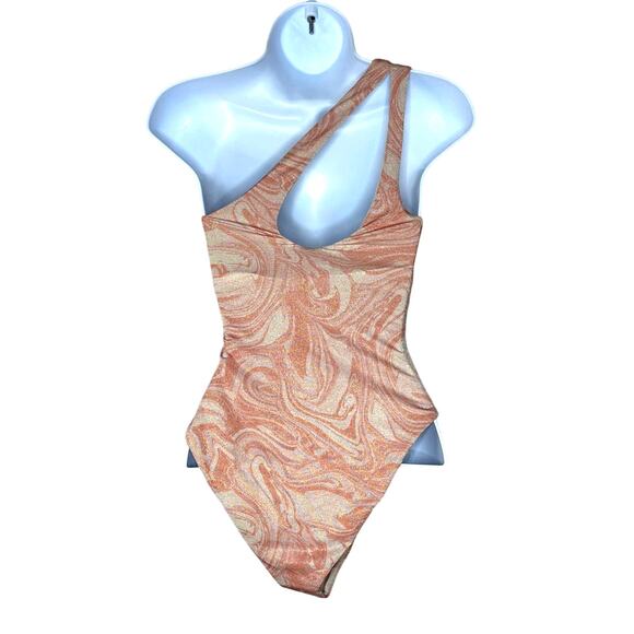 NEW L*Space Phoebe One-Piece One Shoulder Cut Out Swimsuit Orange Women 4 NWOT - Picture 5 of 13